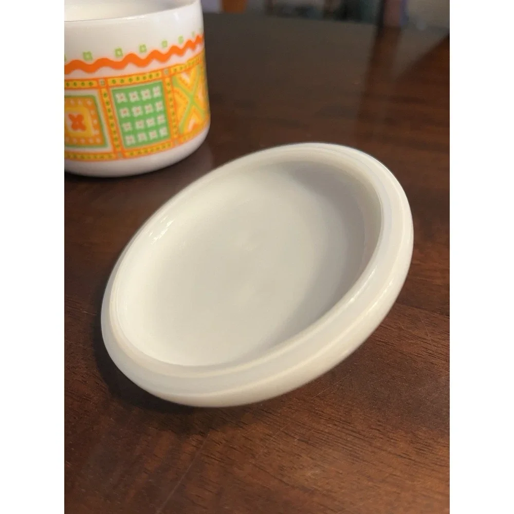 Vintage Avon Milk Glass Mini Saucepan Ramekin Lid 1970s Patchwork Retro‎ Kitchen